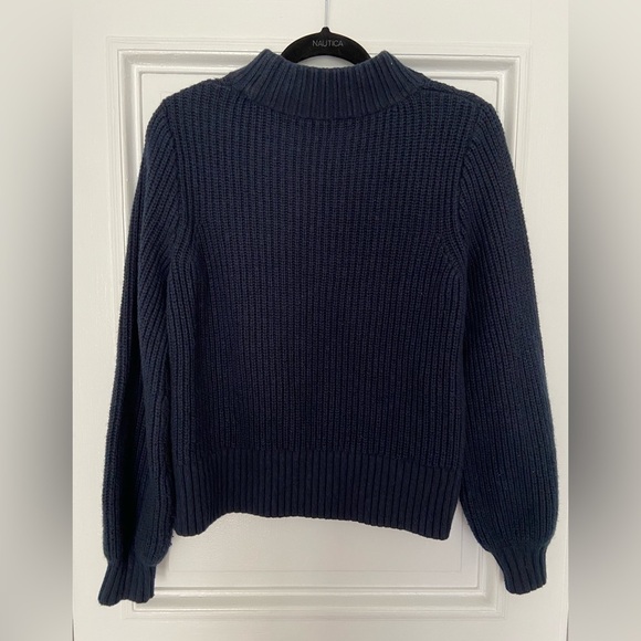 Abercrombie & Fitch Navy Blue Ribbed Knit Cotton Blend Cozy Warm Sweater - Picture 5 of 11